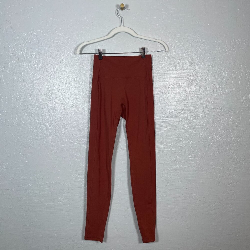 Alphalete Women S Burnt Orange Kinetic Pulse Leggings Stretch Athleisure Workout